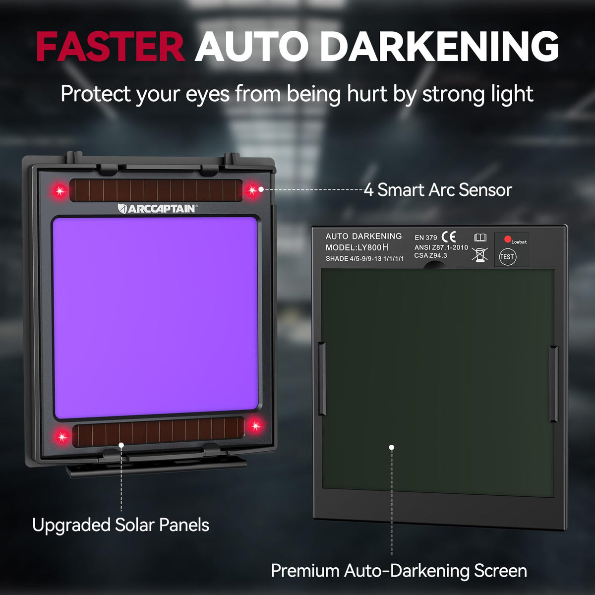 Auto Darkening Welding Helmet Large View V937968