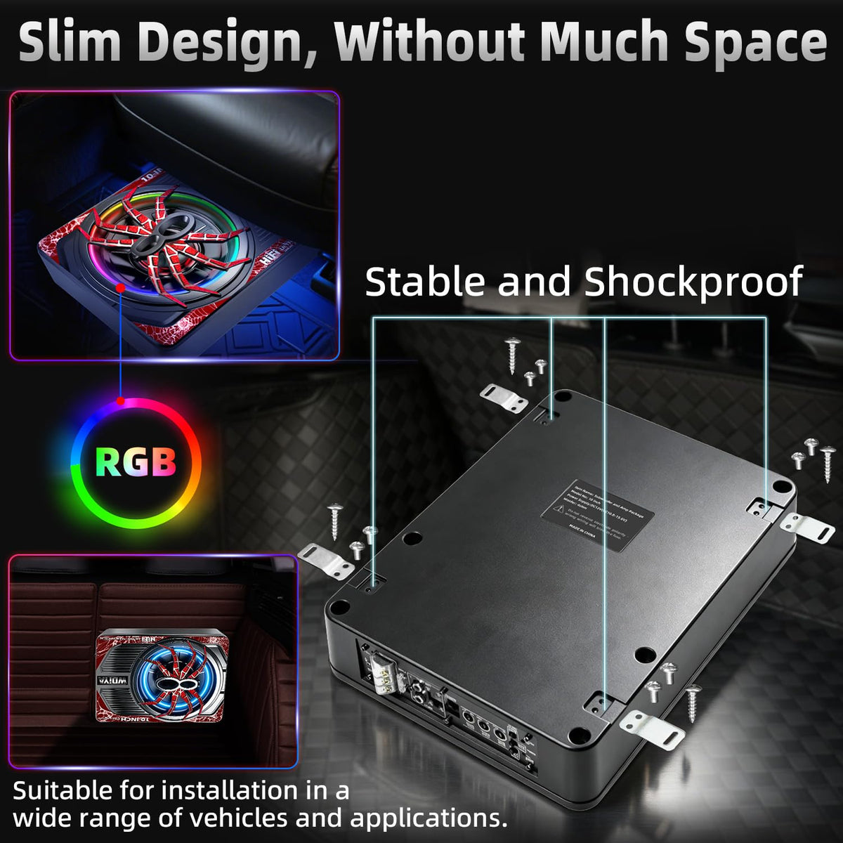 2000W 10" Under Seat Subwoofer with Amp E3057