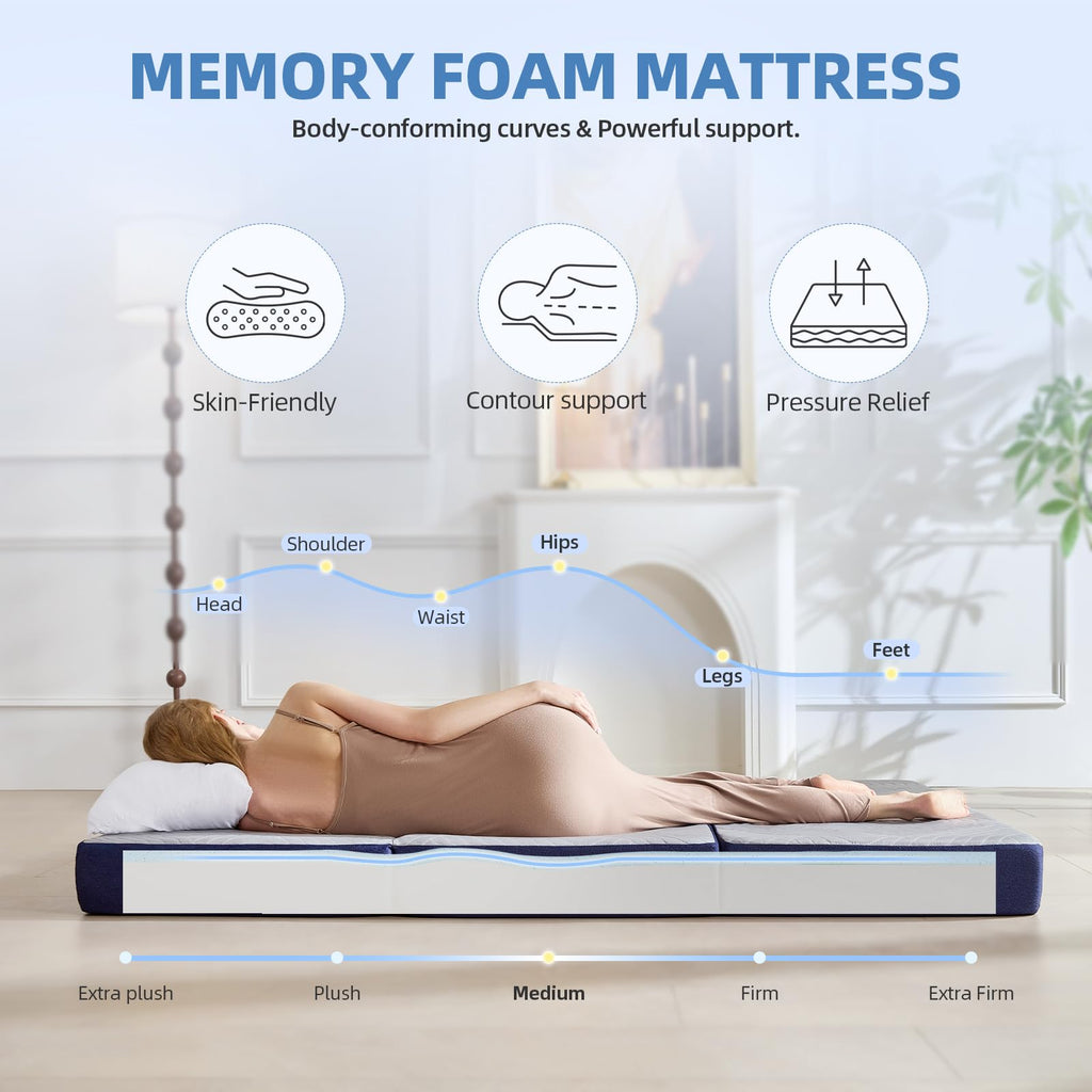 6 Inch Cooling Memory Foam Foldable Mattress Twin Size F515095