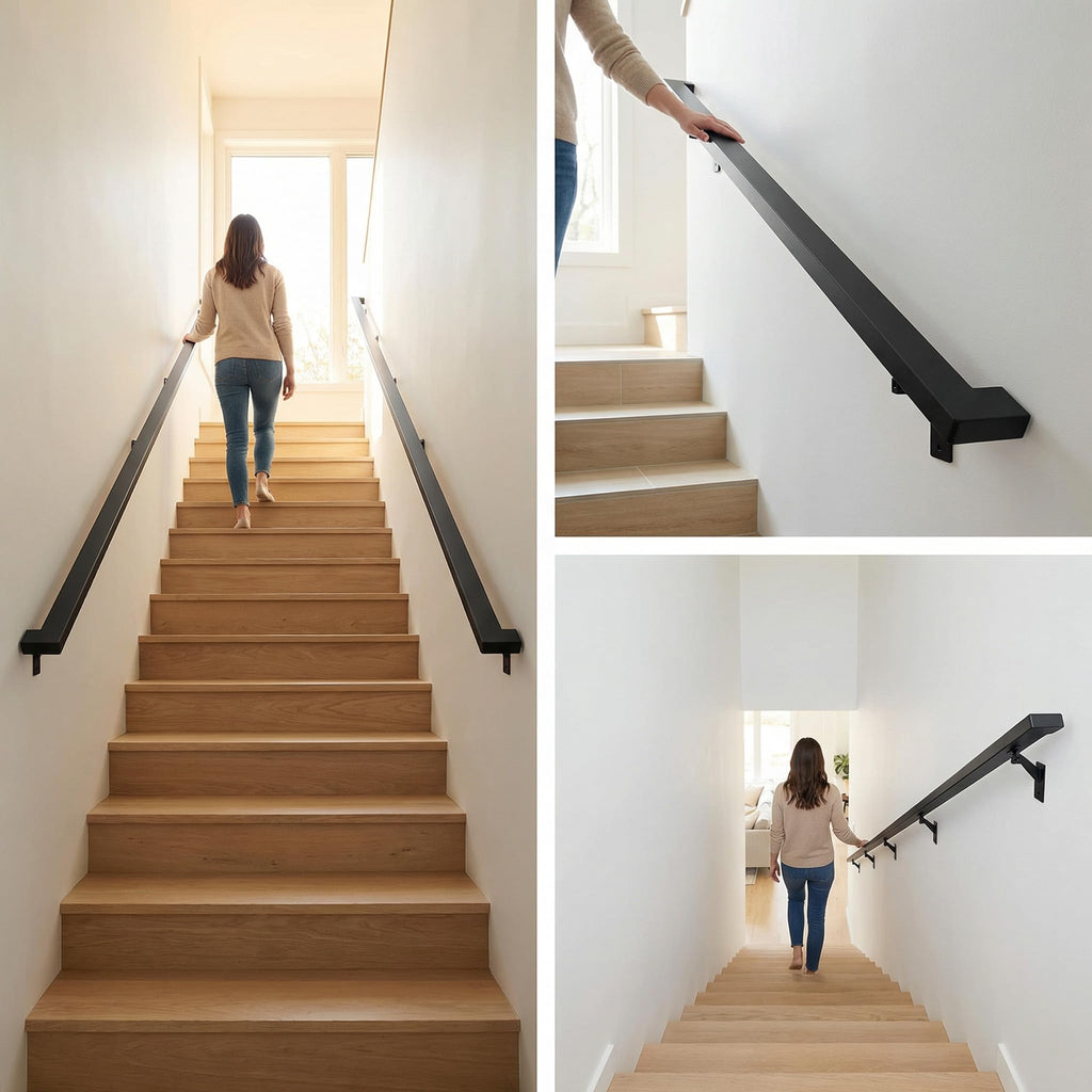 8 FT Aluminum Handrail Kit with 304 Stainless Steel Brackets K19092