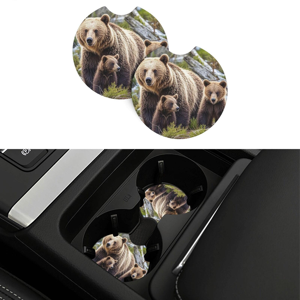 Black Drink Coasters with Metal Holder Set of 2 I467032