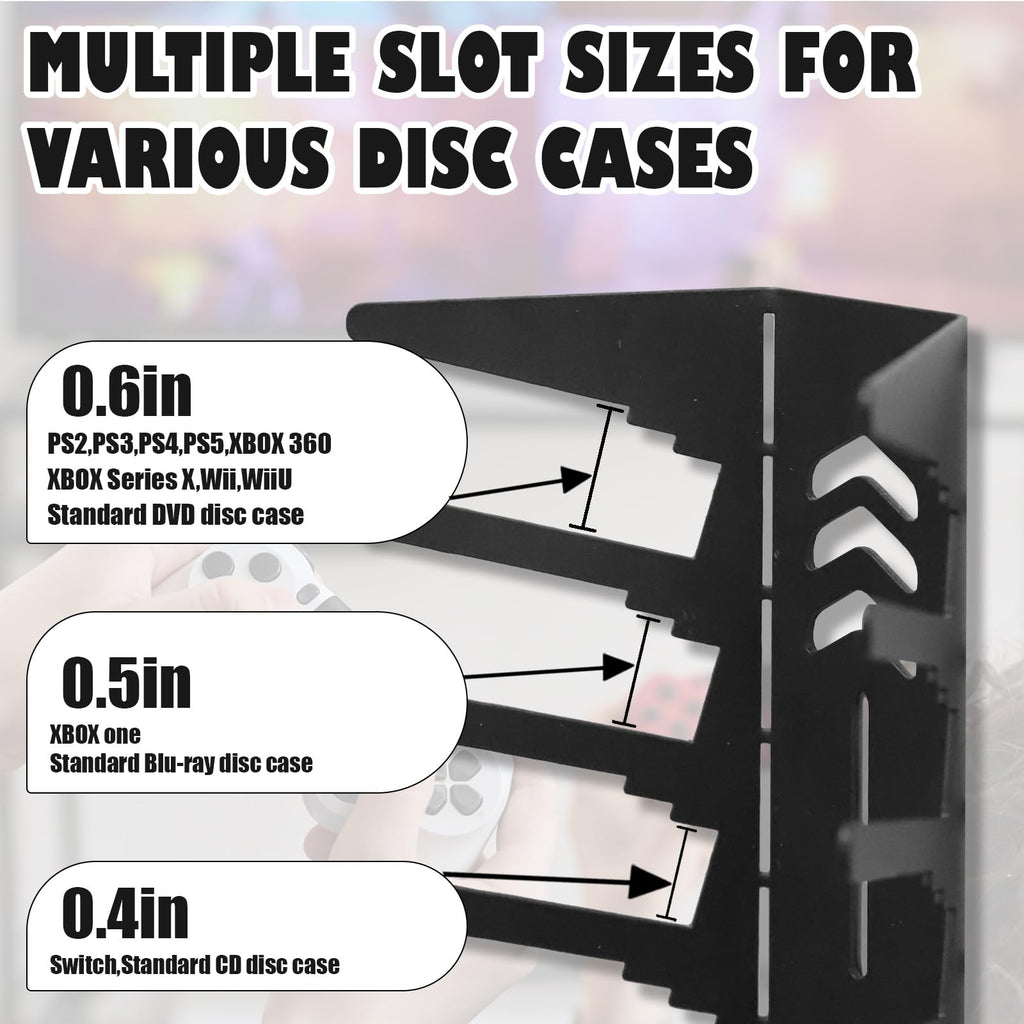 4-Pack Wall Mount Metal DVD Rack Holds 72 Games F912