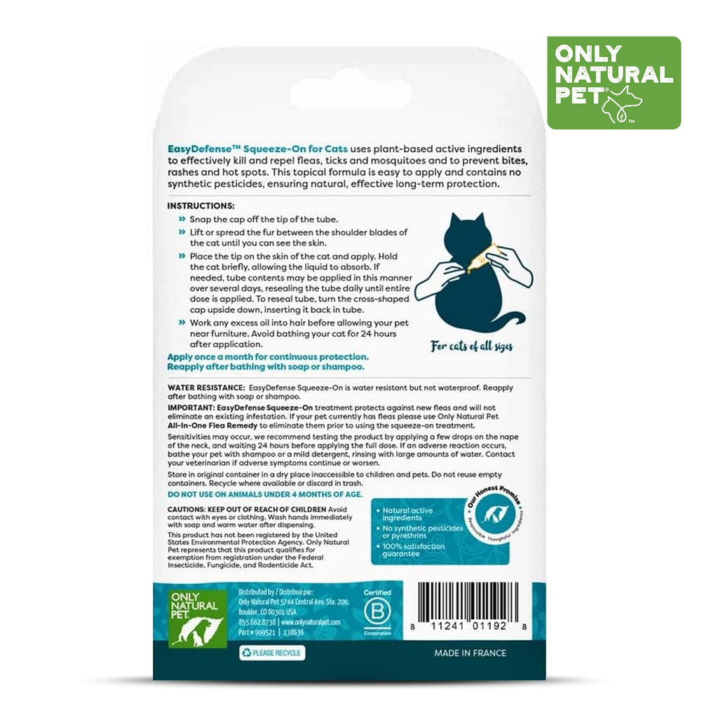 Natural Flea and Tick Prevention for Cats Squeeze-On Drops A740133