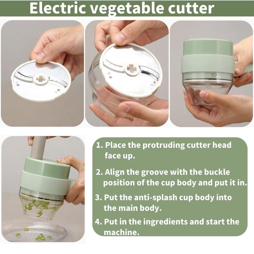 4 in 1 Handheld Electric Vegetable Cutter Set V191