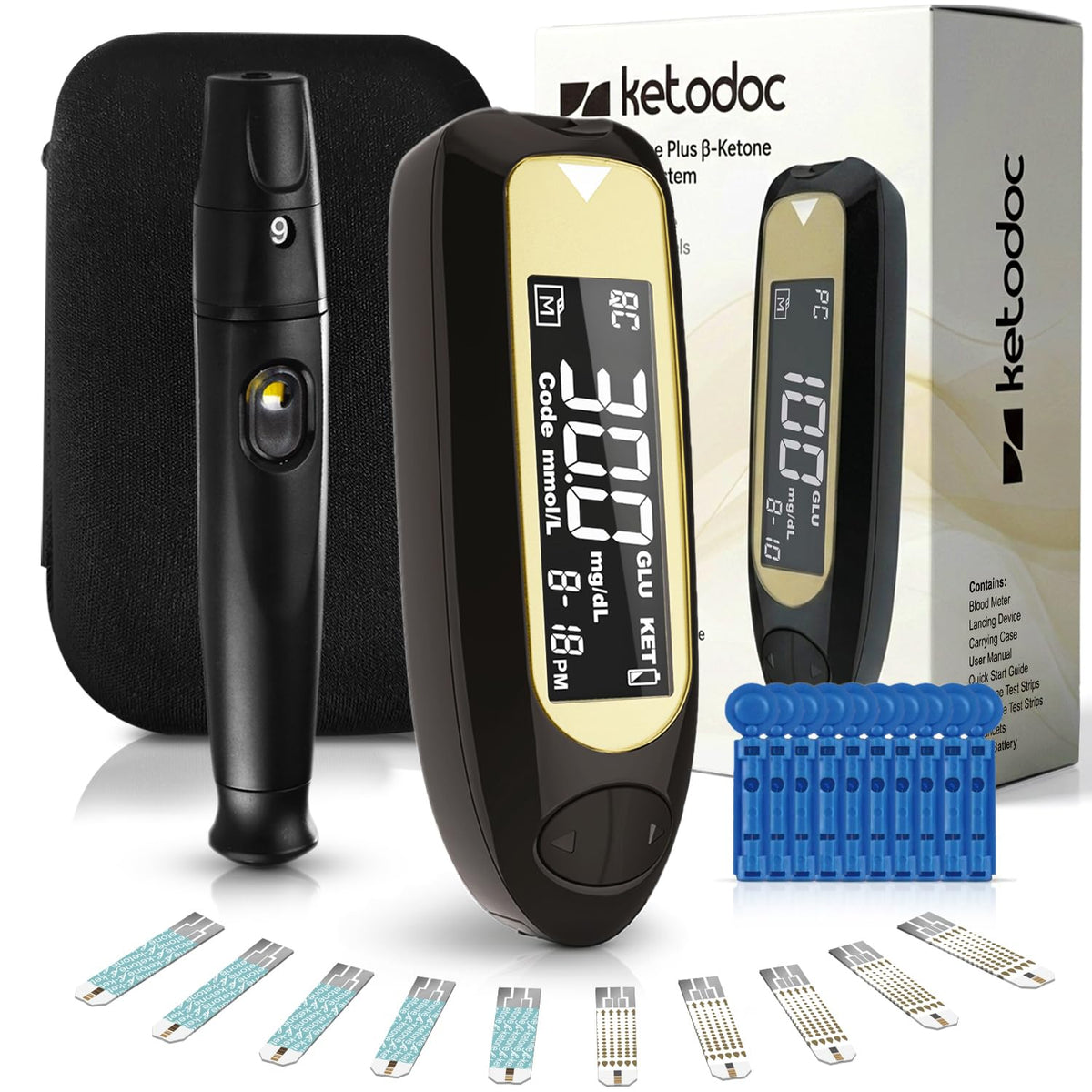 ß-Ketone Testing Kit + 40 Keto Strips + 40 GLU Strips L6055