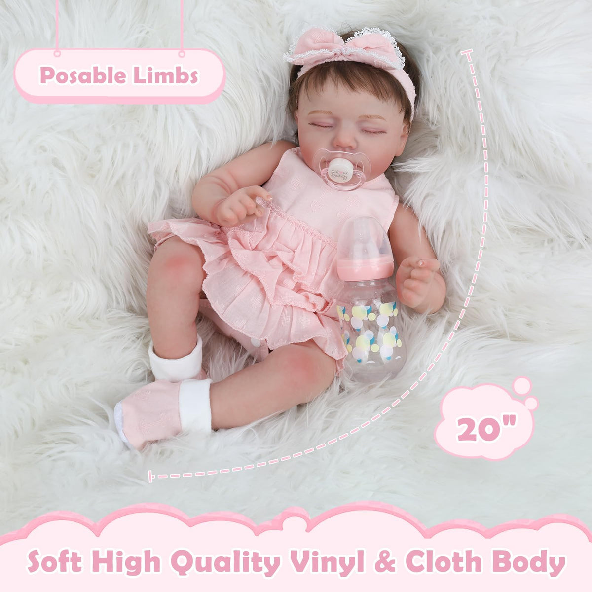 20 Inch Realistic Sleeping Newborn Baby Doll V22236