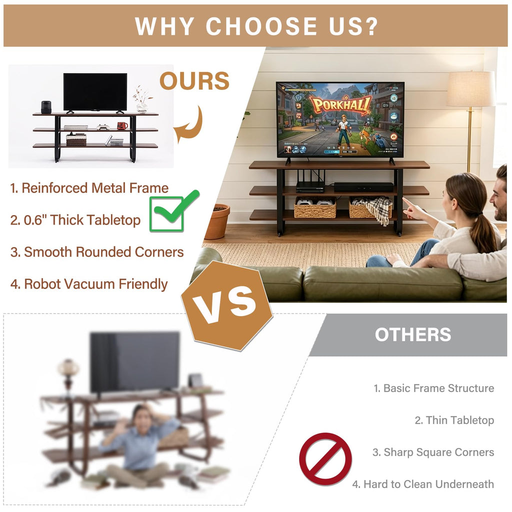 Walnut 3-Tier TV Stand B15593