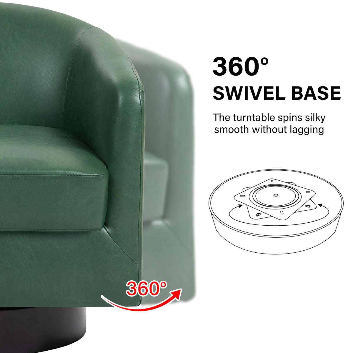 Green Swivel Barrel Accent Chair Set of 2 M77385