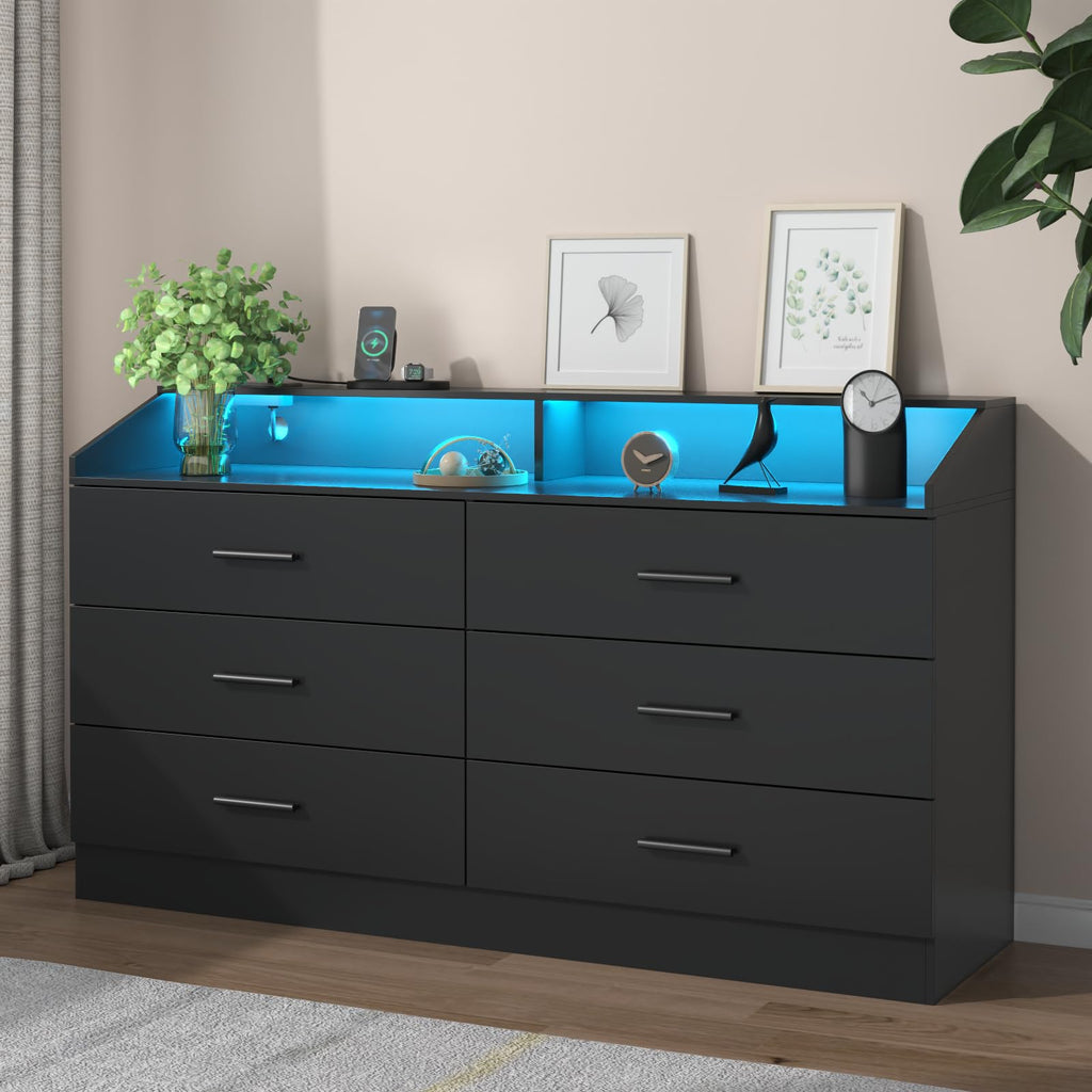 6 Drawer Dresser with Power Outlet B280