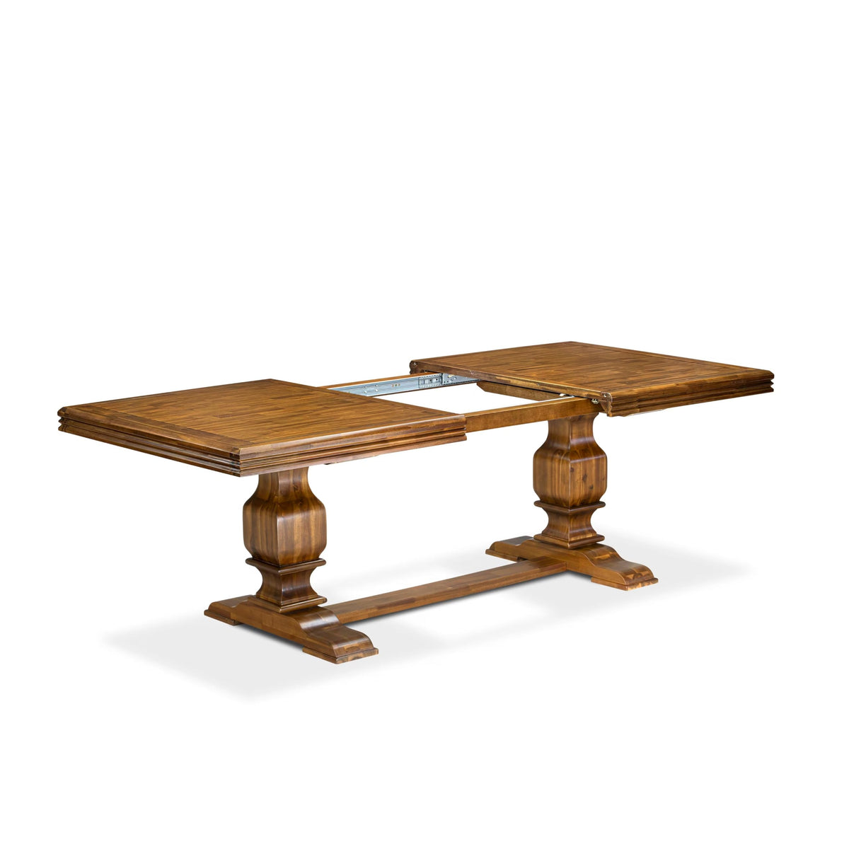 9 Piece Dining Table Set with 8 Beige Fabric Chairs N2361
