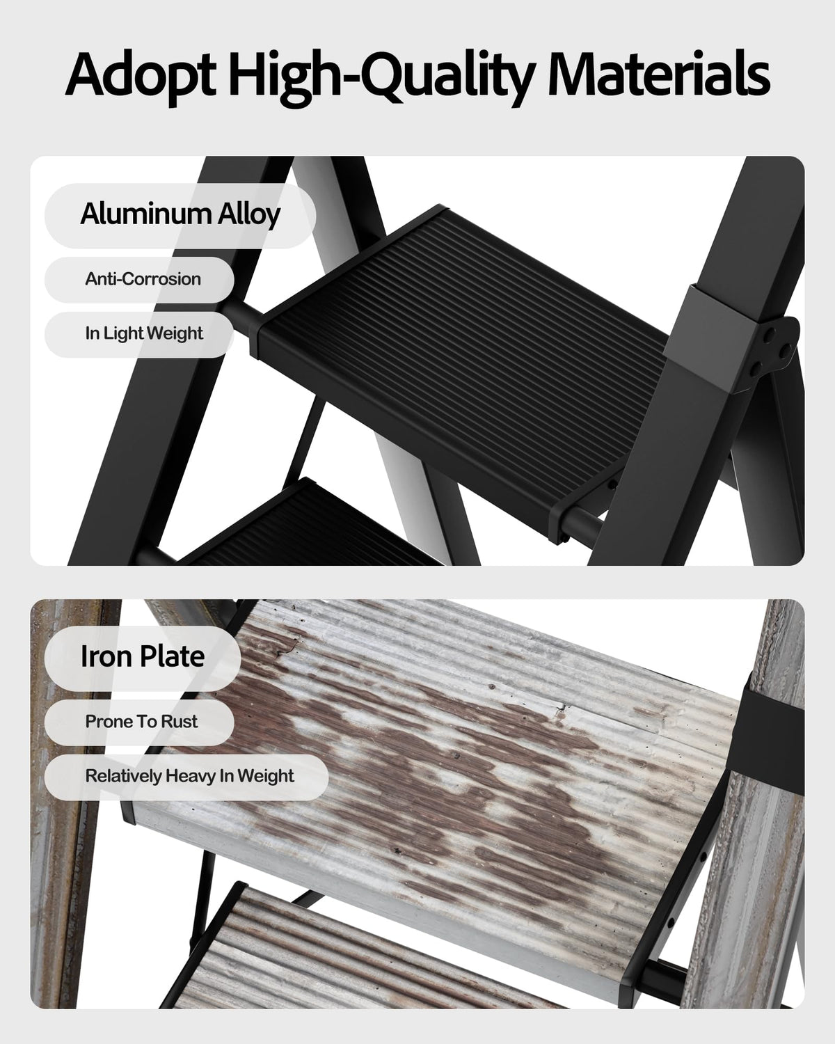 5 Step Aluminum Folding Ladder Y1986
