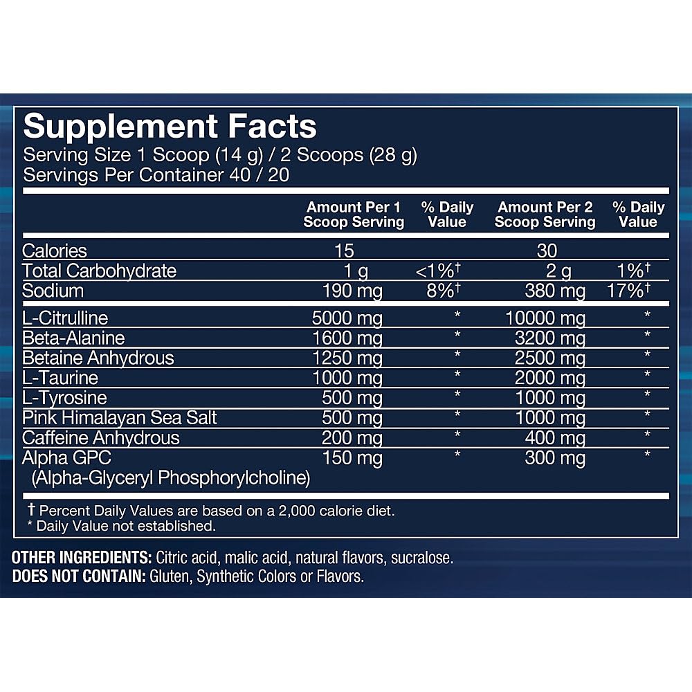 Pre-Workout Formula Powder 19.75 Oz 40 Servings B8991