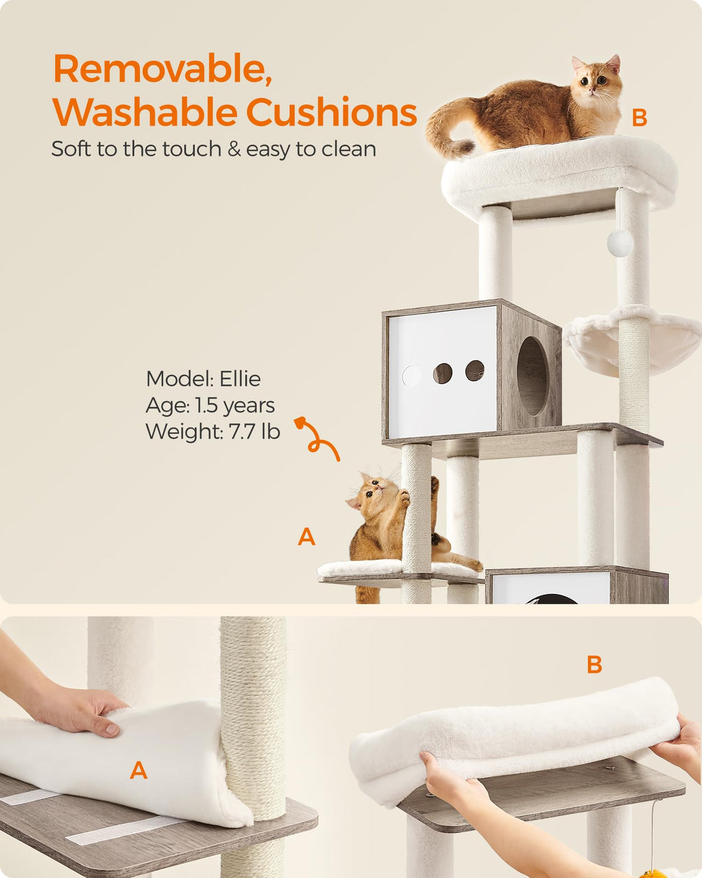 70.1-Inch Tall Cat Tree with Litter Box Enclosure Y64723