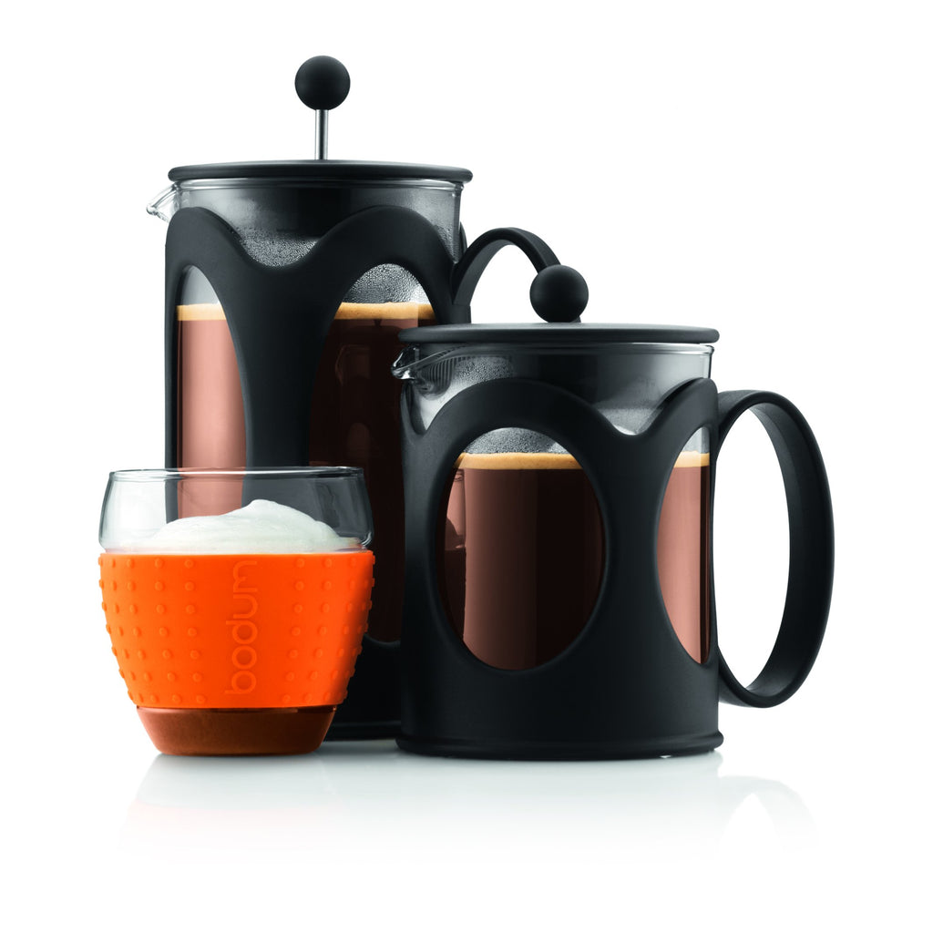 Black 4-Cup Borosilicate Glass French Press Coffee Maker H639229