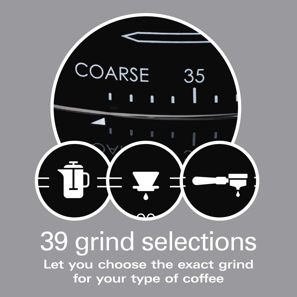 Stainless Steel Conical Burr Digital Coffee Grinder H31877