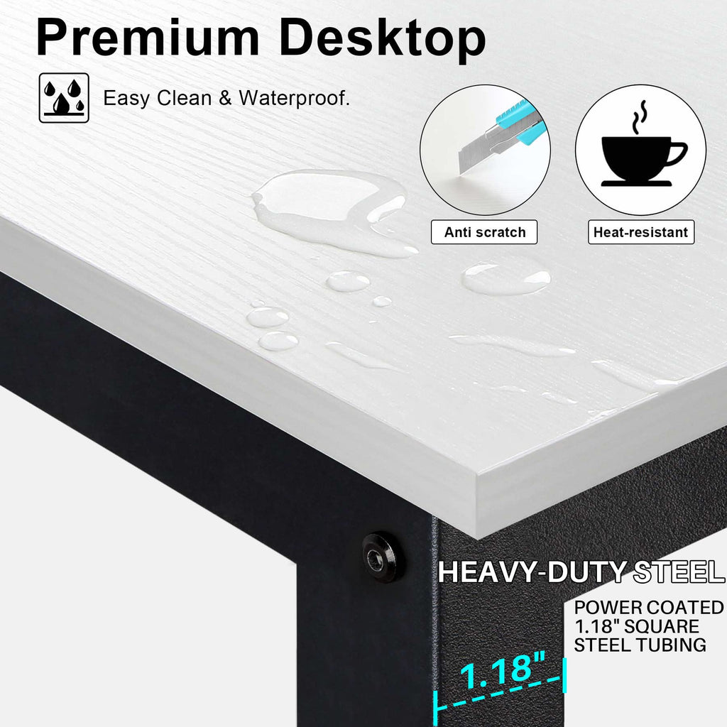 White Computer Desk with Hutch and Shelves L227