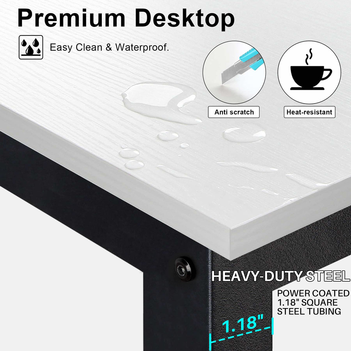 White Computer Desk with Hutch and Shelves L227