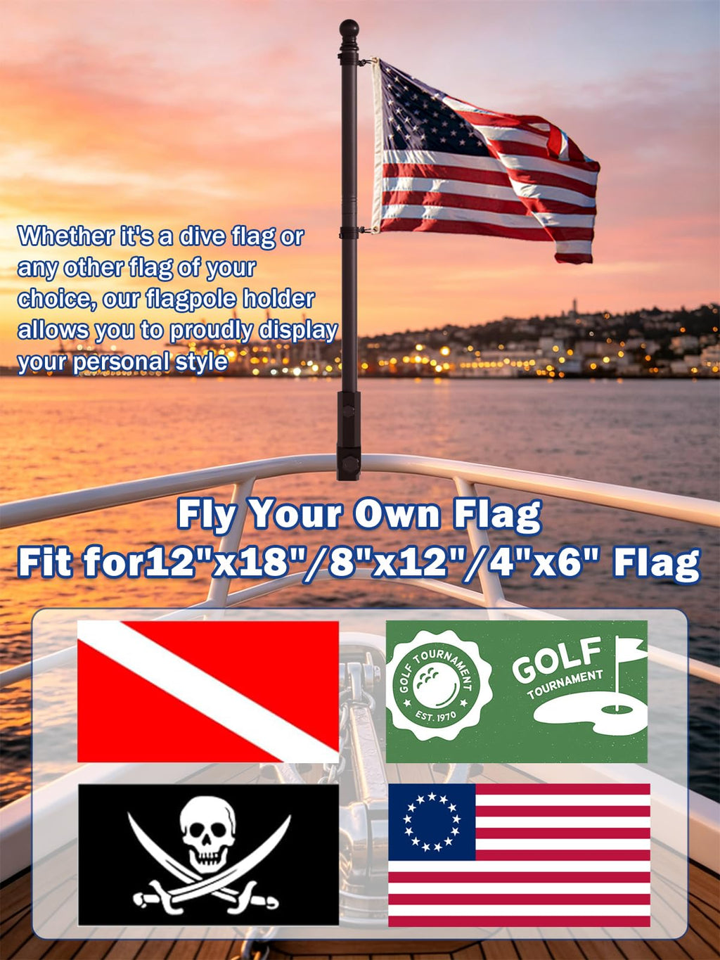 2.5FT Stainless Steel Boat Flag Pole Kit M926563