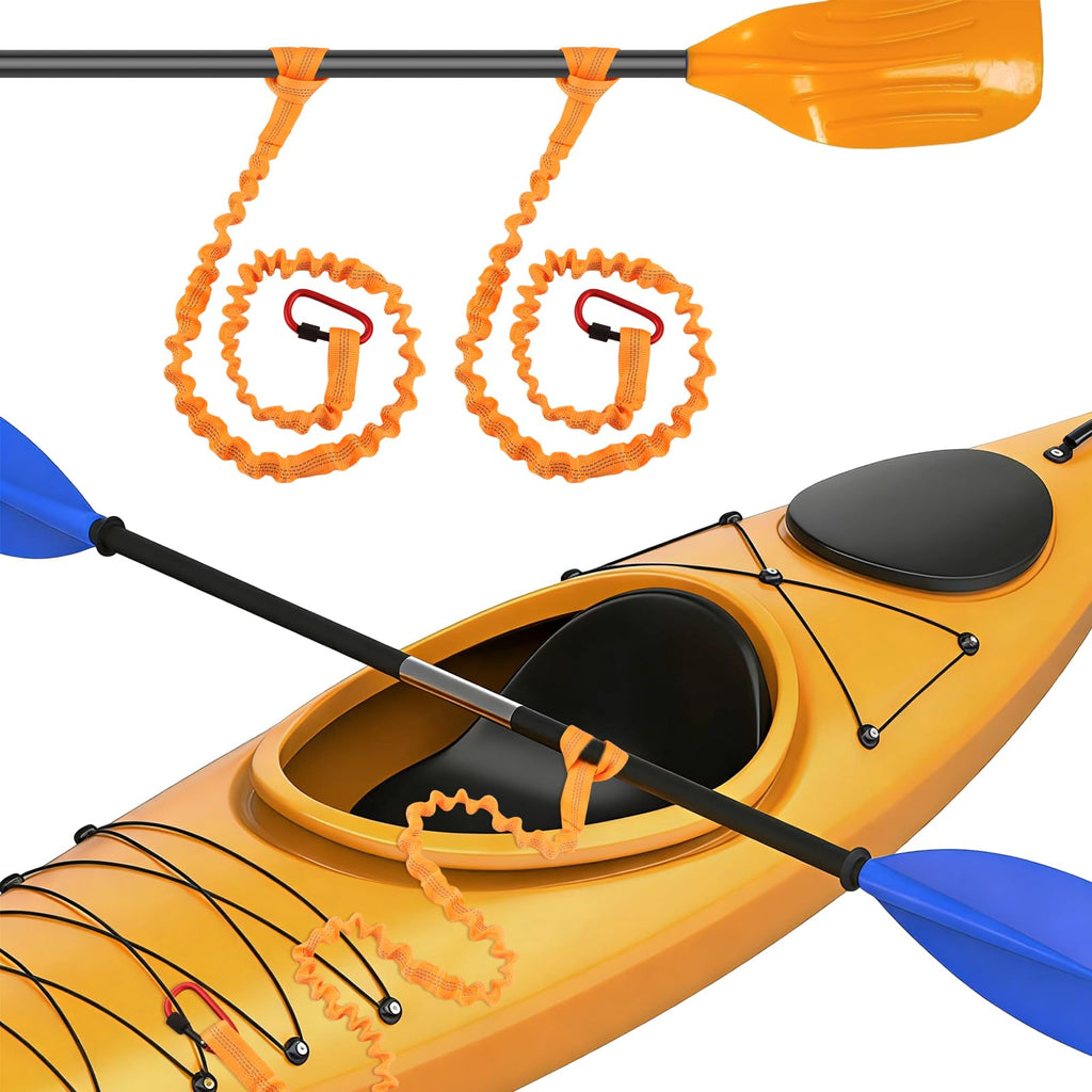 Stretchable Kayak Paddle Leash with Locking Carabiner L3534