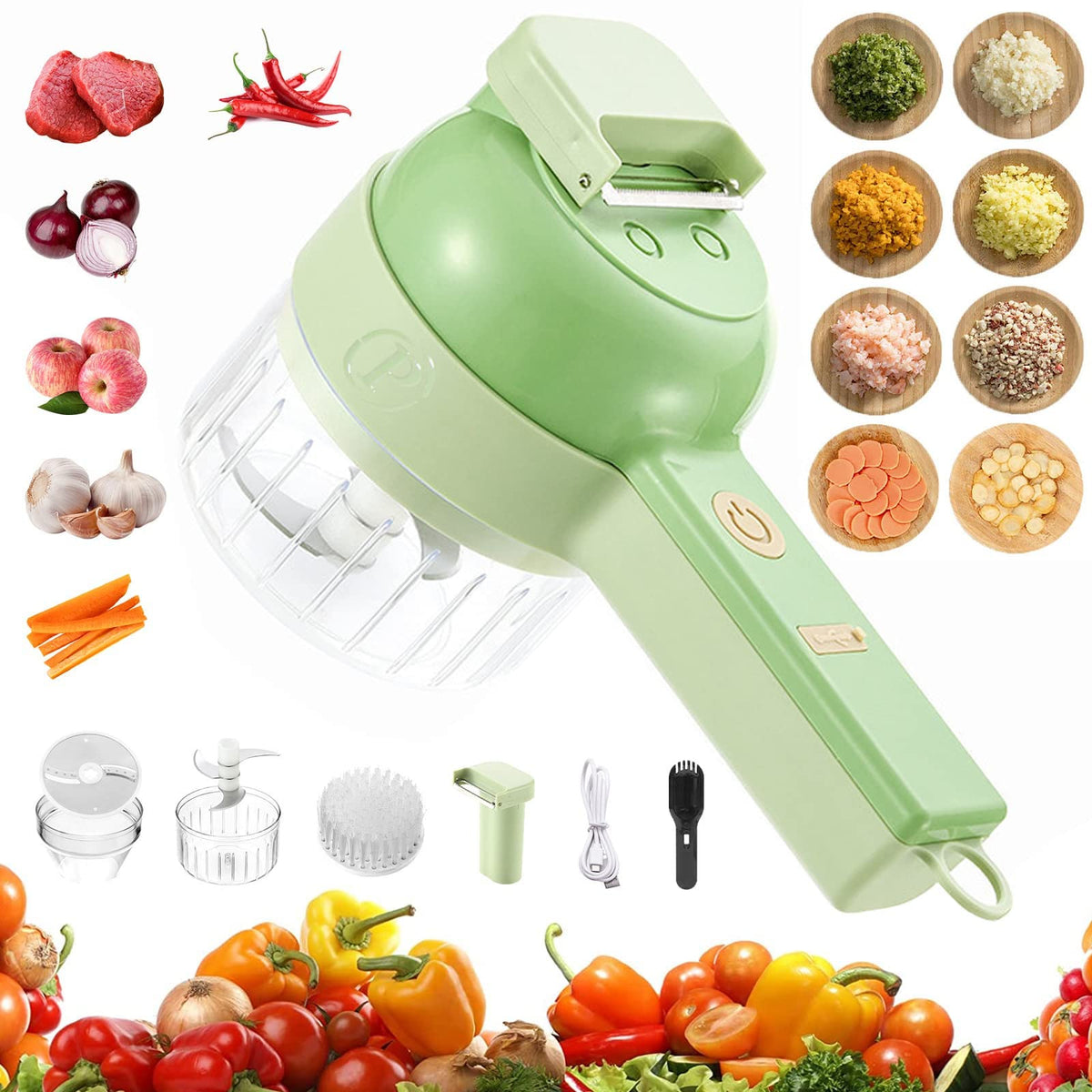 4 in 1 Handheld Electric Vegetable Cutter Set V191