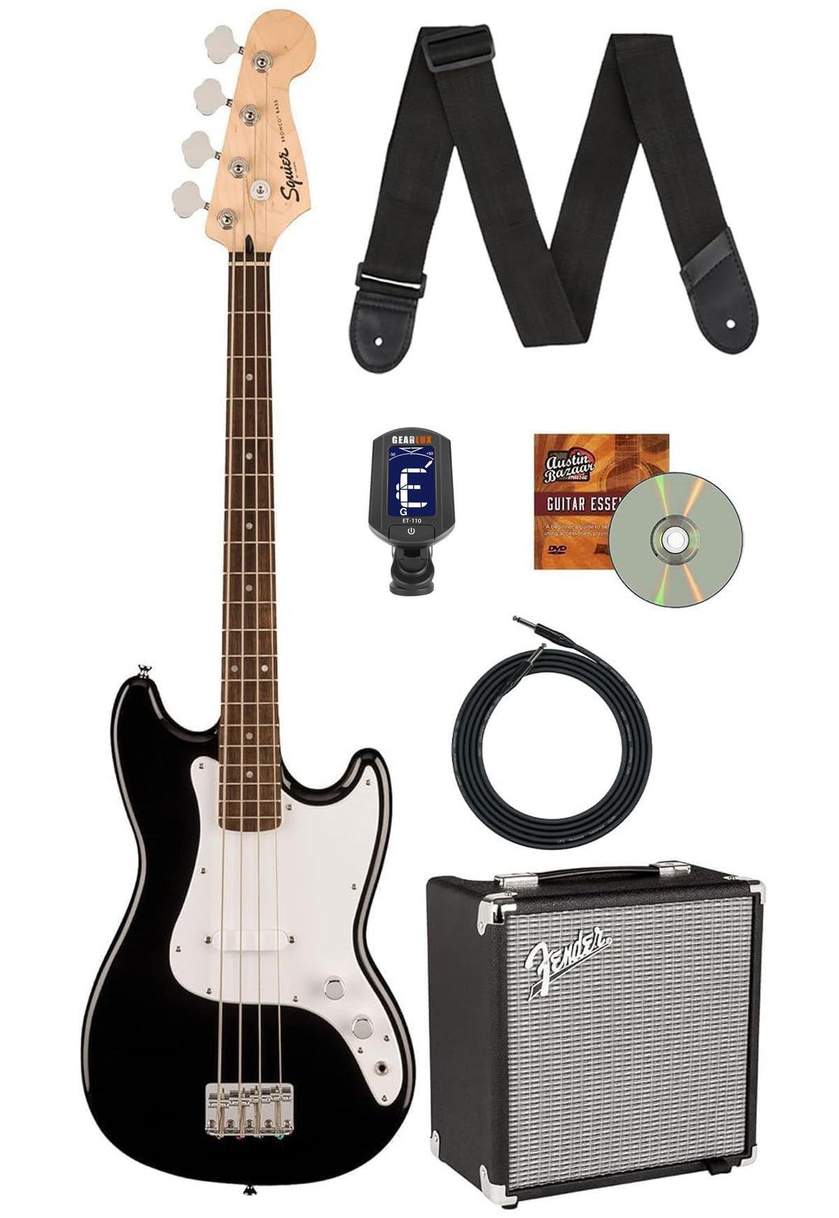 Black Bass Guitar with Amplifier and Cable G603123