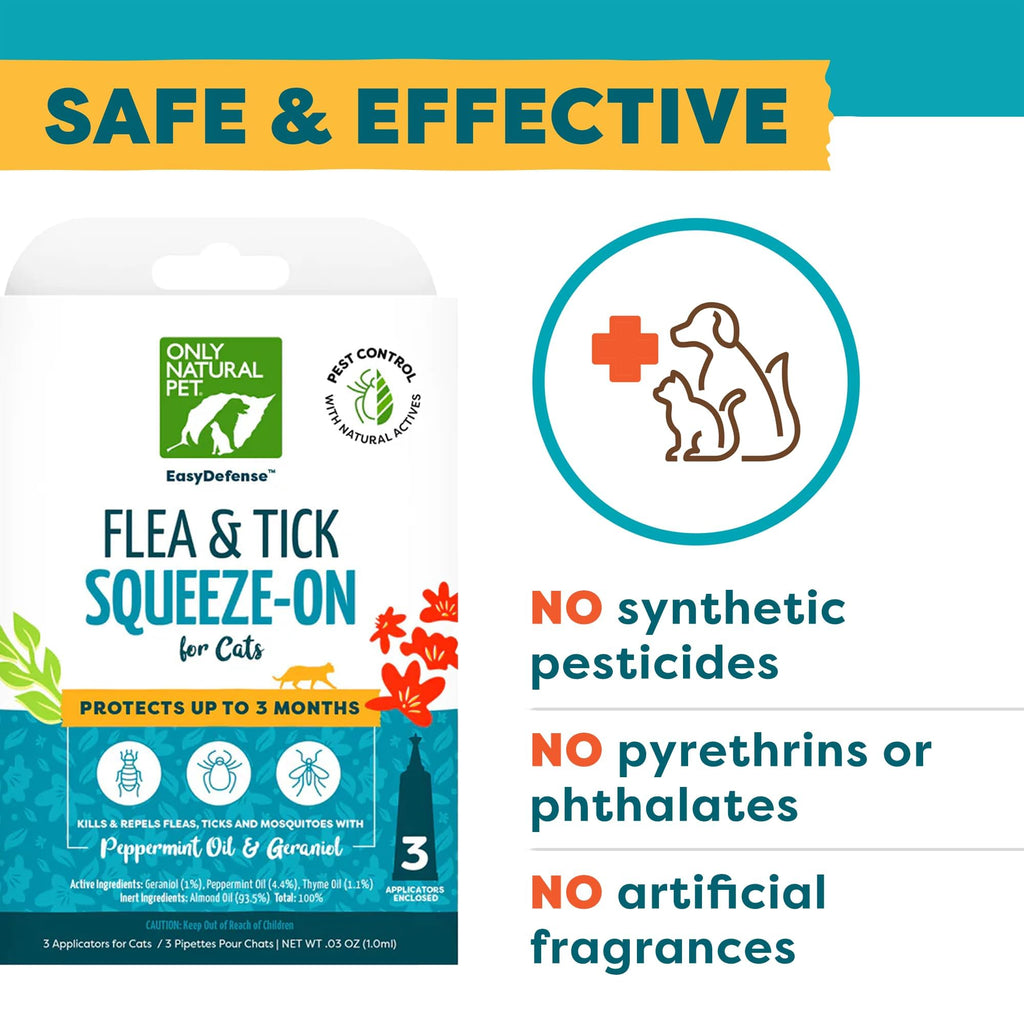 Natural Flea and Tick Prevention for Cats Squeeze-On Drops A740133