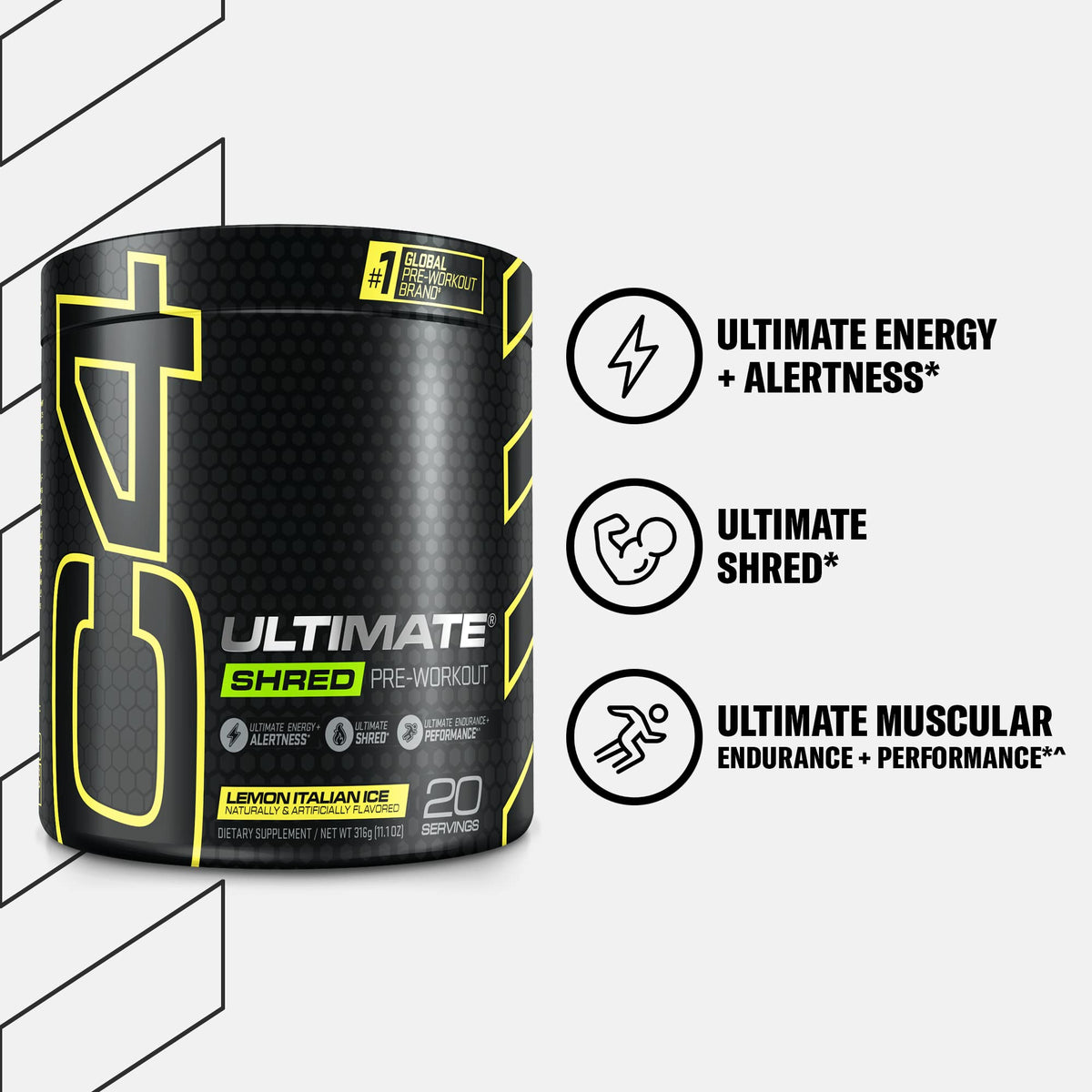 Pre Workout Powder Fat Burner Supplement With Ginger Root Extract 20 Servings K907039