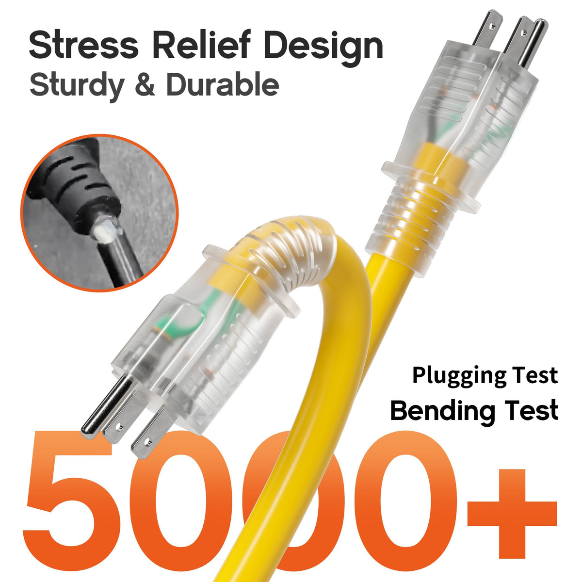 100FT 10 Gauge Extension Cord with Multiple Outlets Yellow Y7181