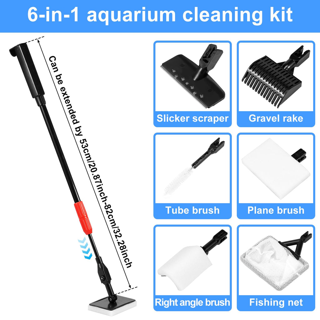 6 in 1 Aquarium Cleaning Kit with Adjustable Handle M31417