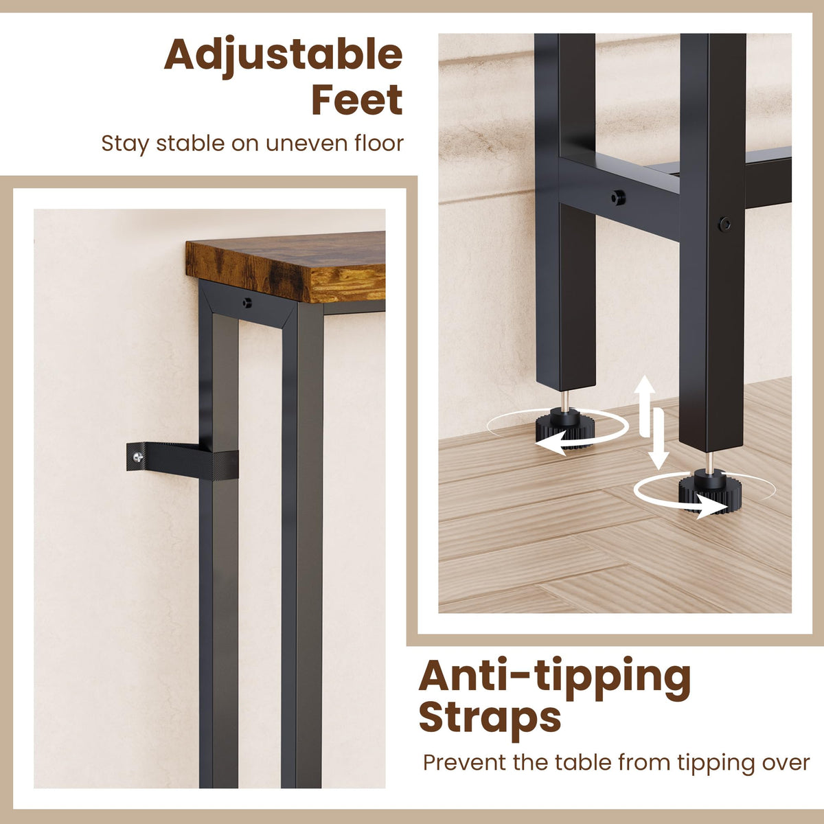102 Inch Narrow Sofa Table with Power Outlets S93762