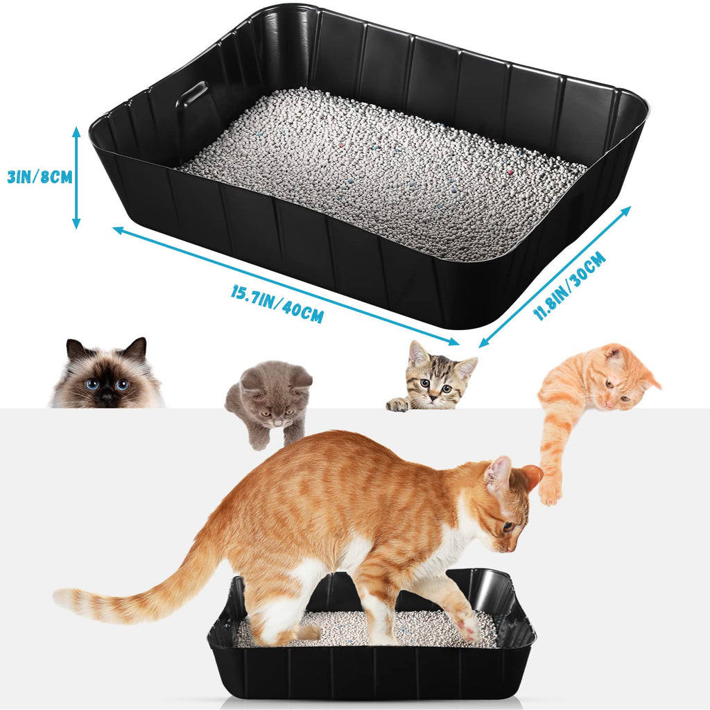 50 Pieces Disposable Litter Box for Cats Large Black L32216