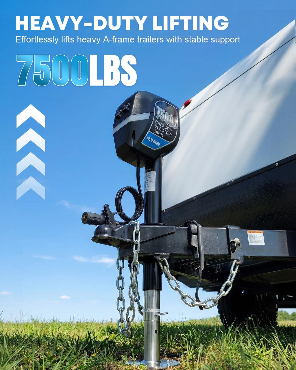 7500lbs Electric Trailer Jack with 7 Way Plug V5508