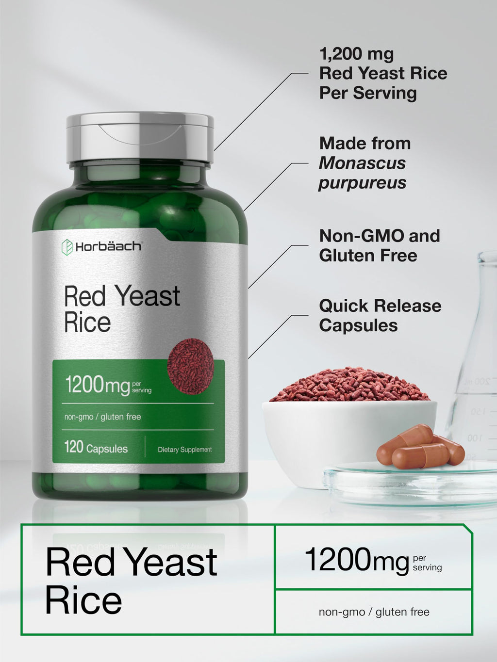 Red Yeast Rice 1200 mg 120 Capsules A867693