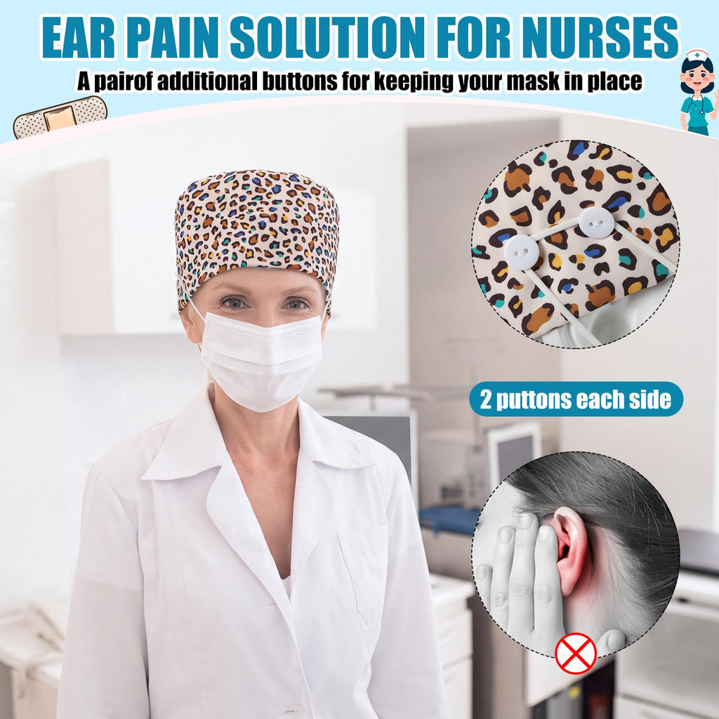 4 Pcs Nurse Scrub Caps F24329
