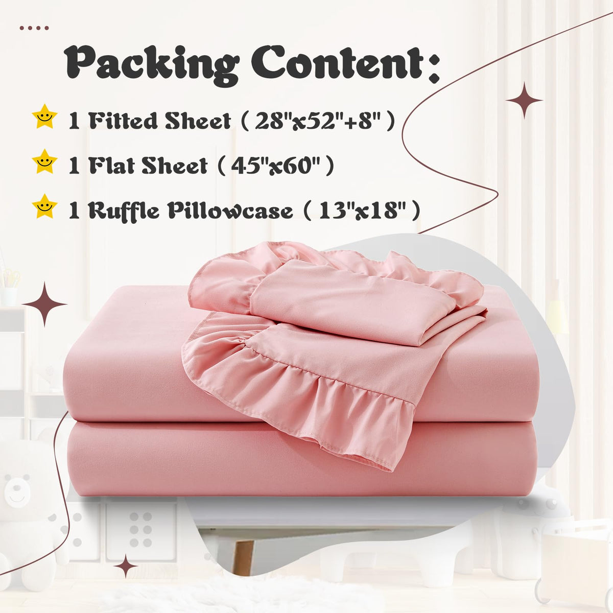 Light Pink Toddler Sheet Set Y57219