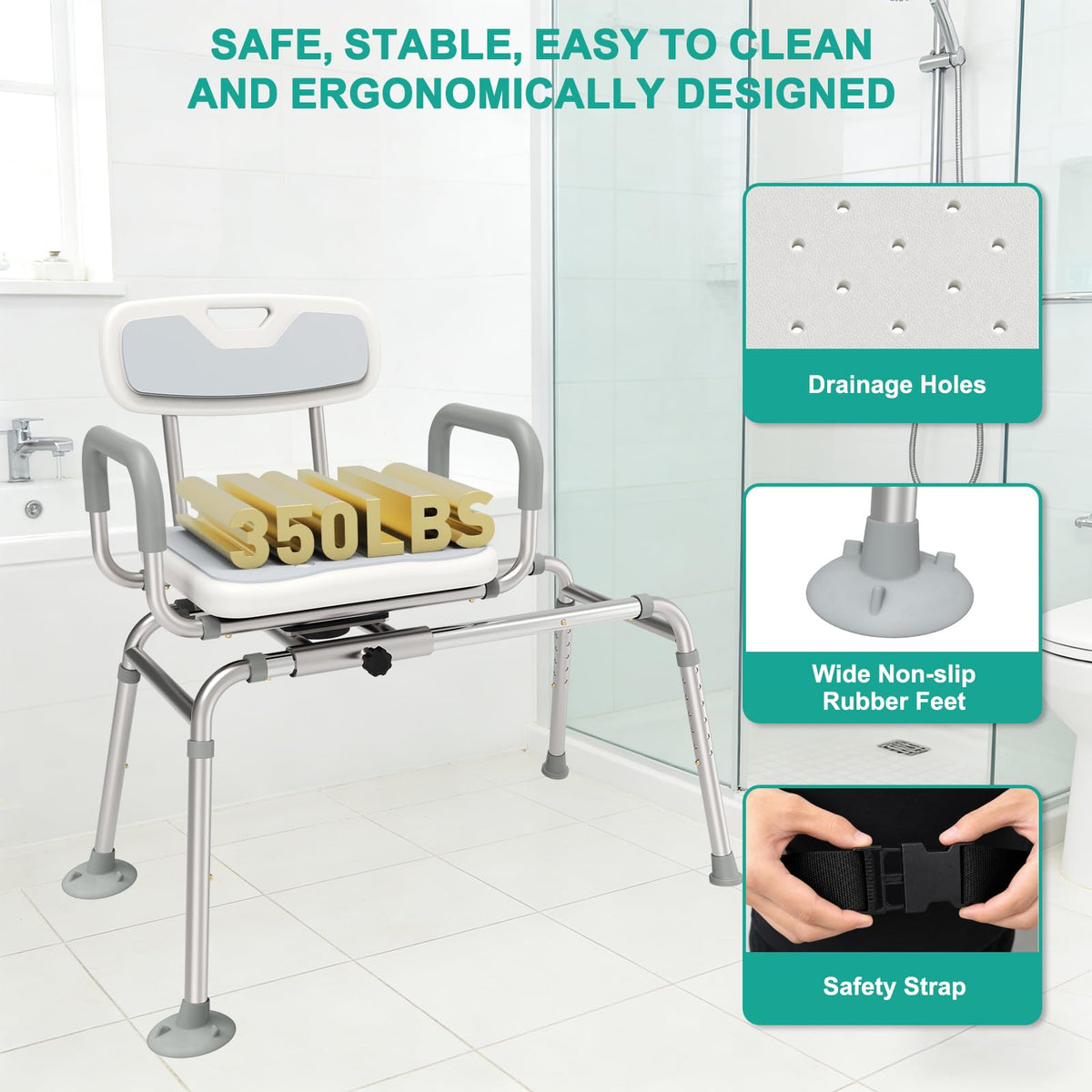 Tub Transfer Bench with Swivel Seat B15657