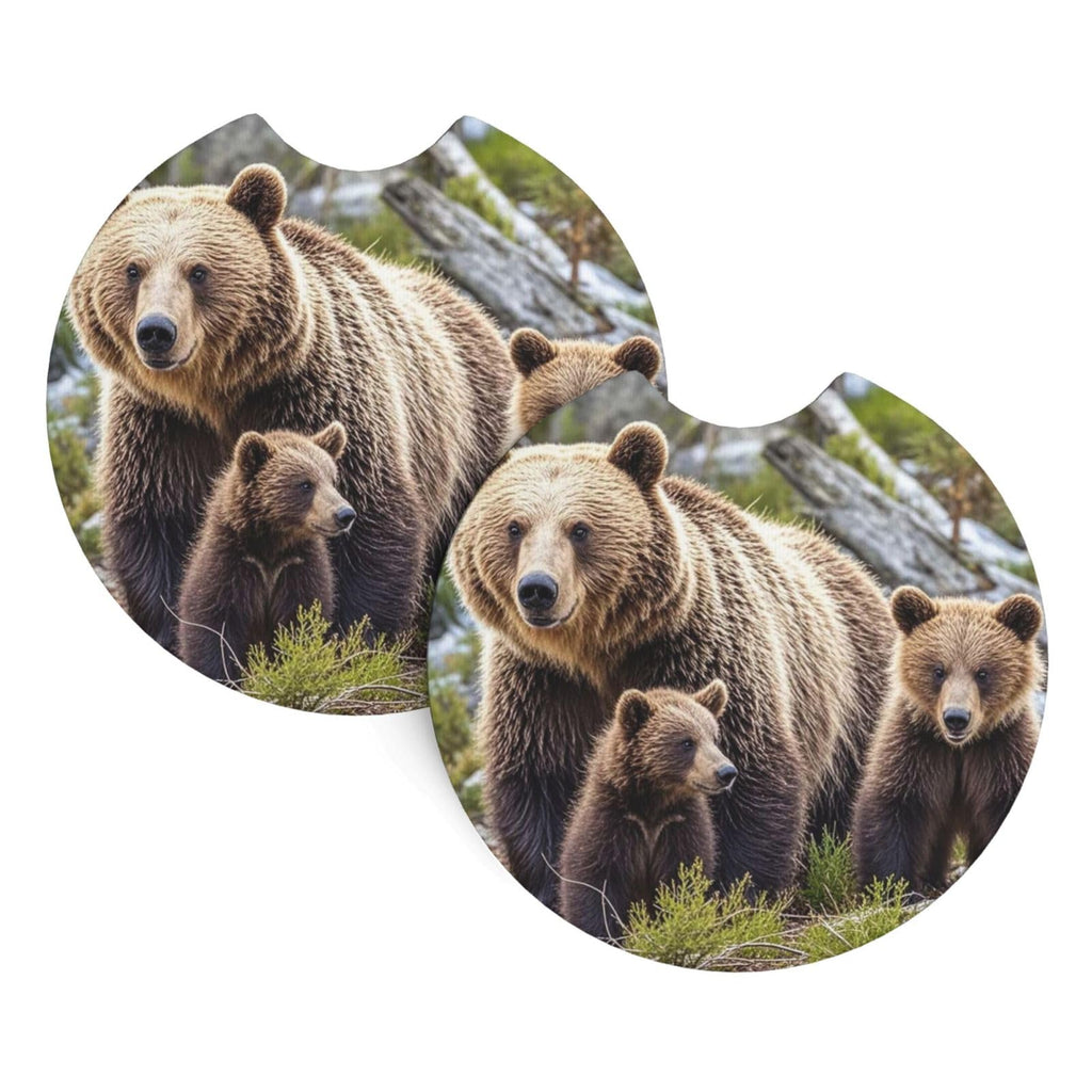Black Drink Coasters with Metal Holder Set of 2 I467032