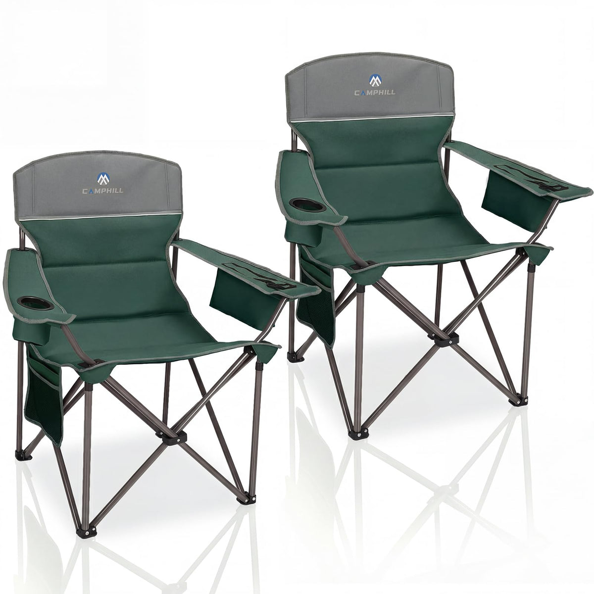 Oversized 2 Pack Heavy Duty Padded Camping Chair with Cooler Bag R540392