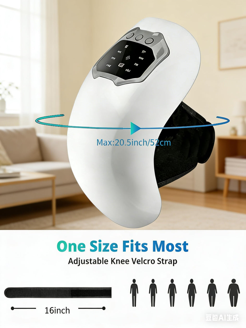 Cordless Portable Knee Massager with 3 Vibration Modes Q407823