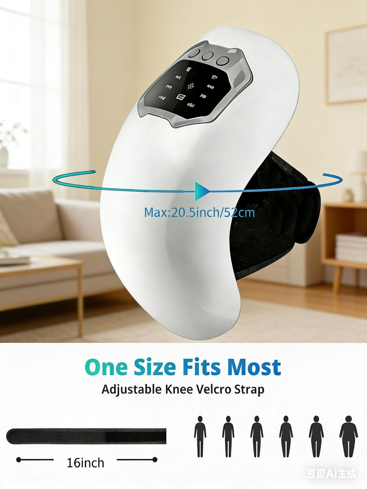 Cordless Portable Knee Massager with 3 Vibration Modes Q407823