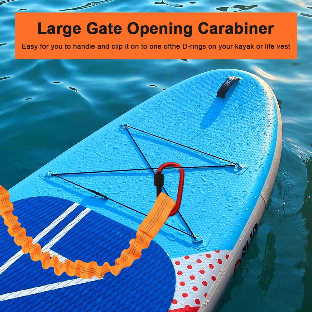 Stretchable Kayak Paddle Leash with Locking Carabiner L3534