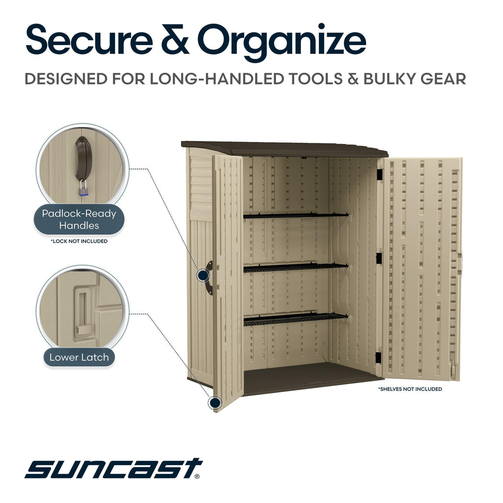 Water Resistant Resin Vertical Outdoor Storage Shed 54 cu. ft. H4630