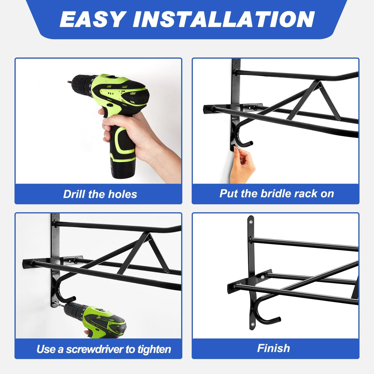 4 Sets Wall Mounted Saddle Rack G157