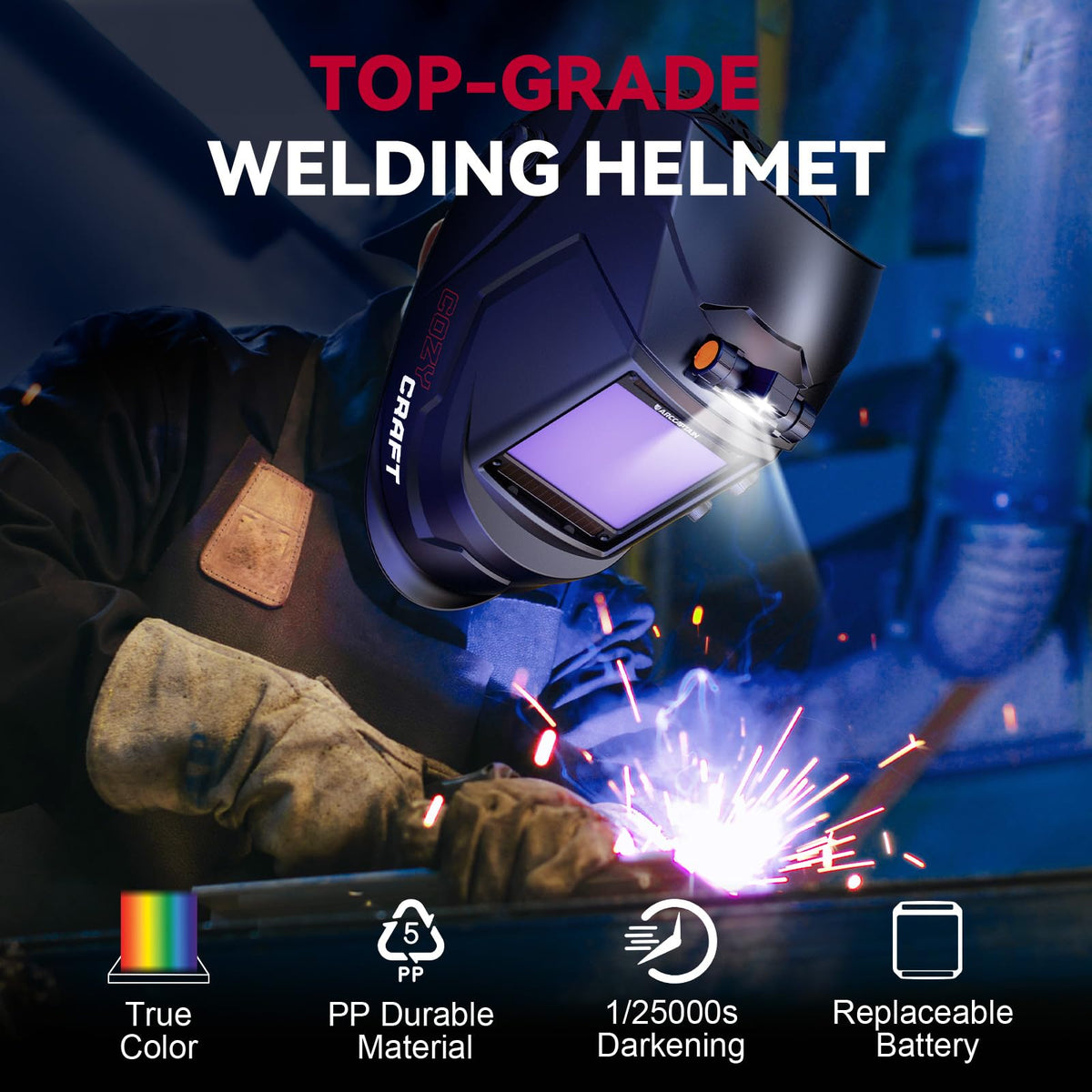 Auto Darkening Welding Helmet Large View V937968