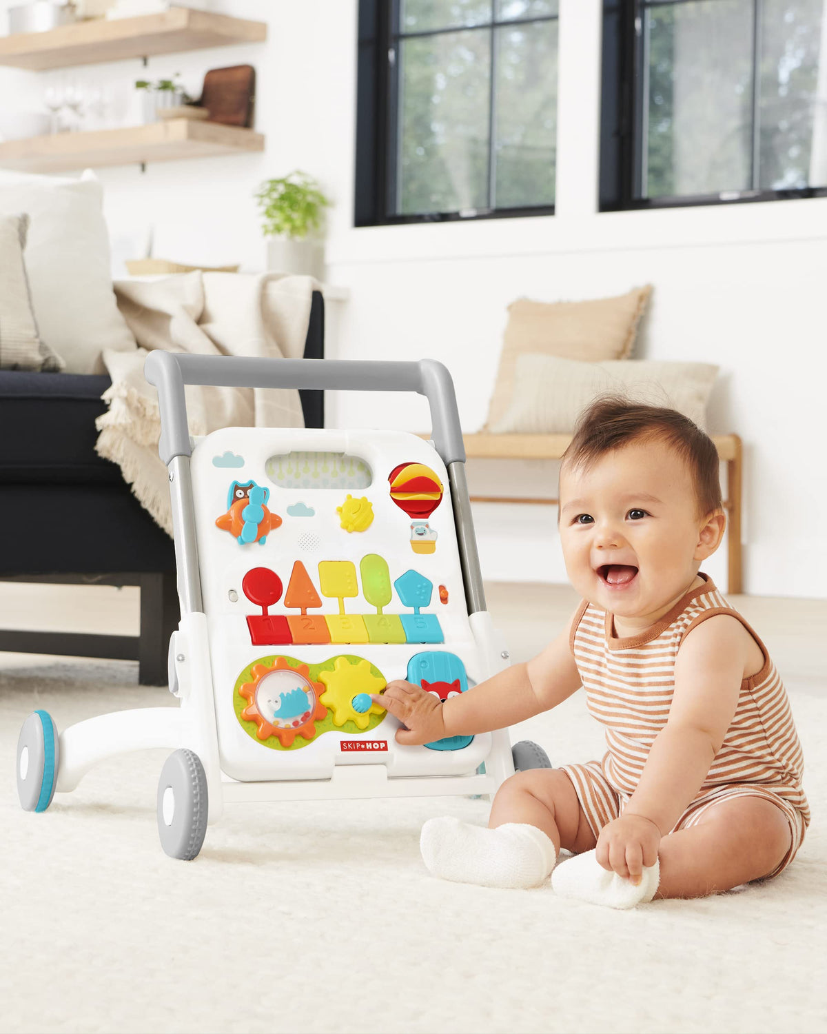 4-in-1 Sit to Stand Baby Walker with 40+ Activities F743562