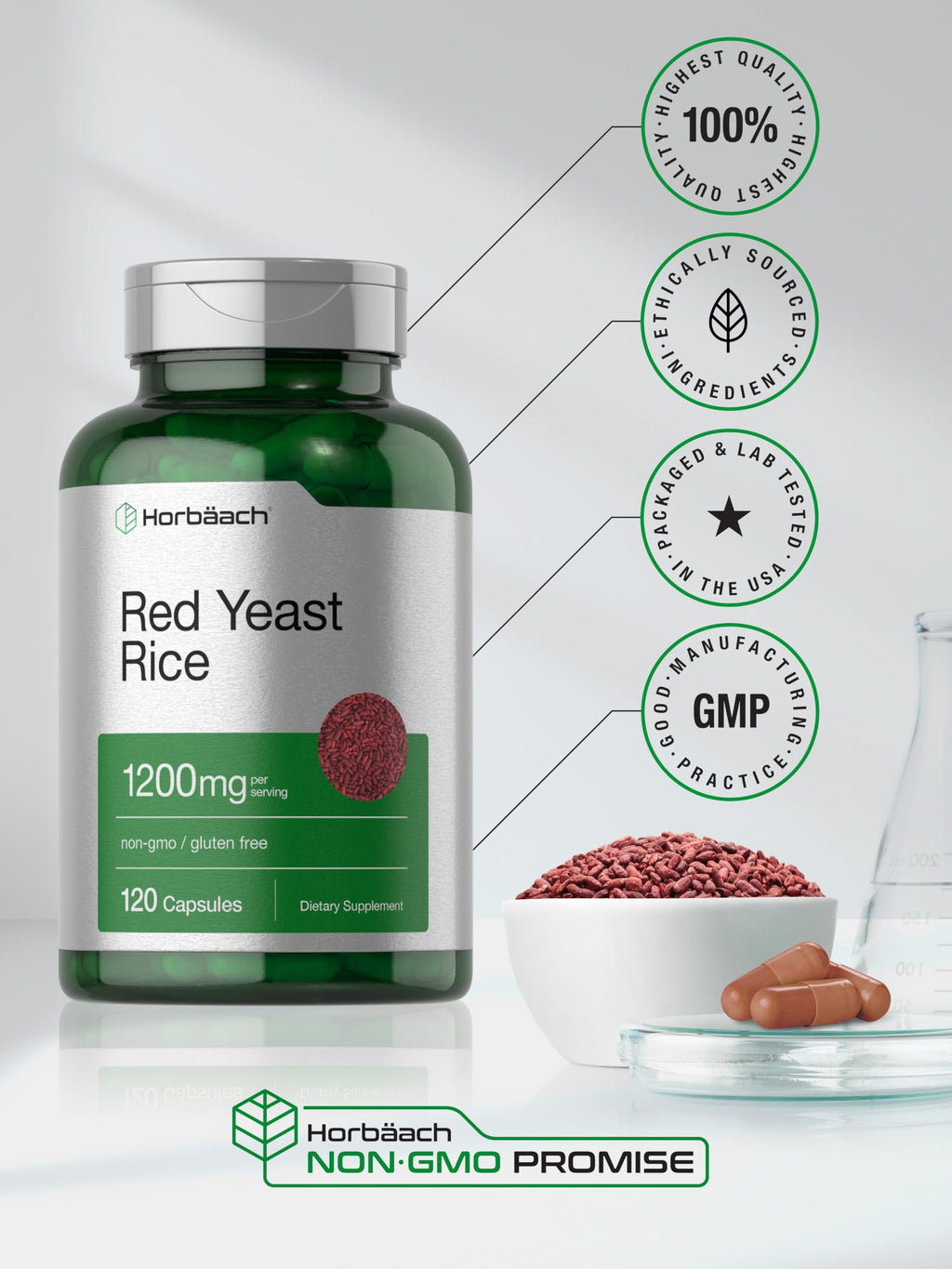 Red Yeast Rice 1200 mg 120 Capsules A867693