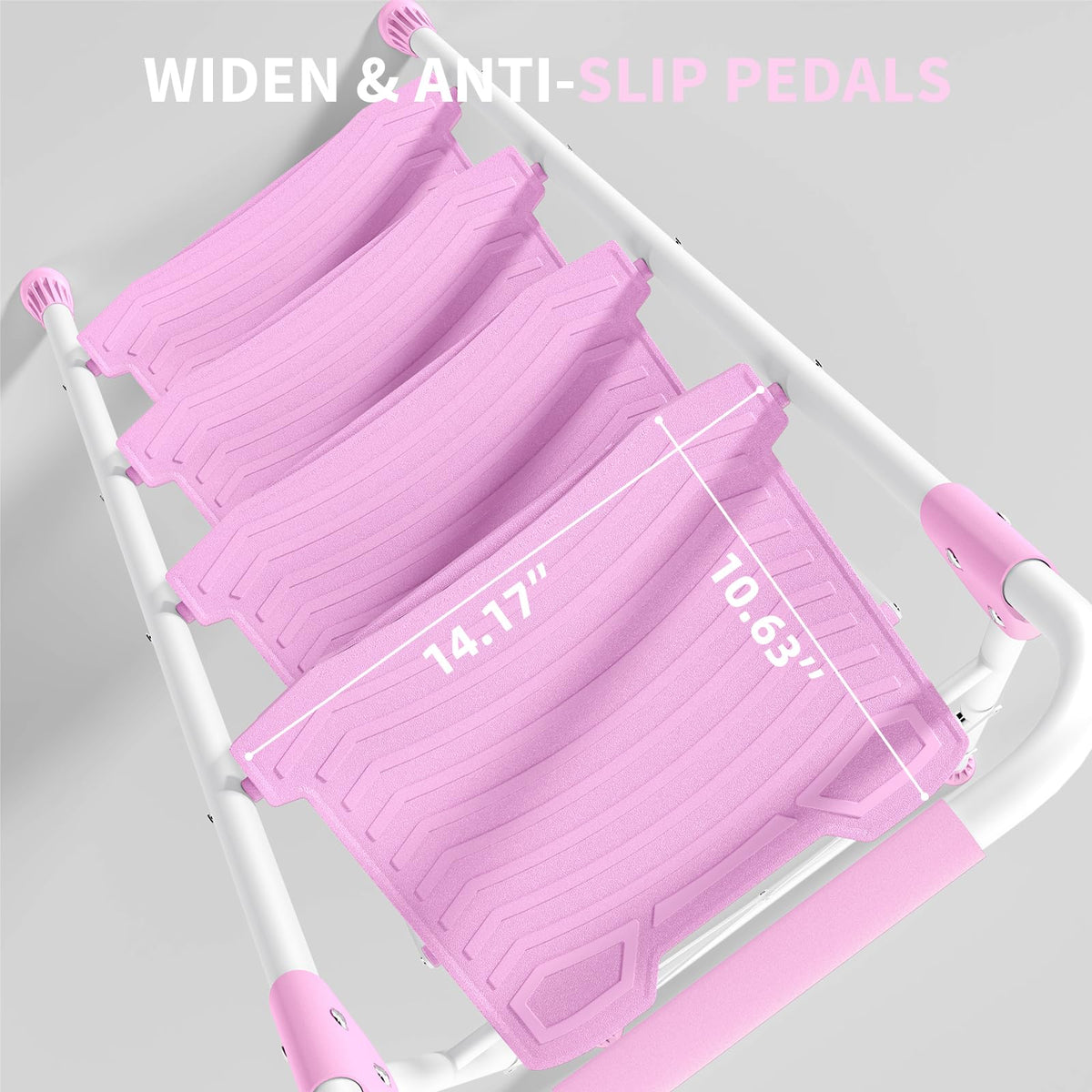 4 Step Pink Foldable Step Stool with Handrail P113869