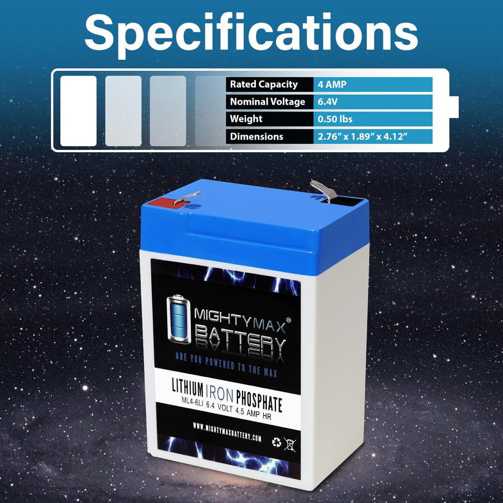 6V 4.5AH Lithium Replacement Battery P32021
