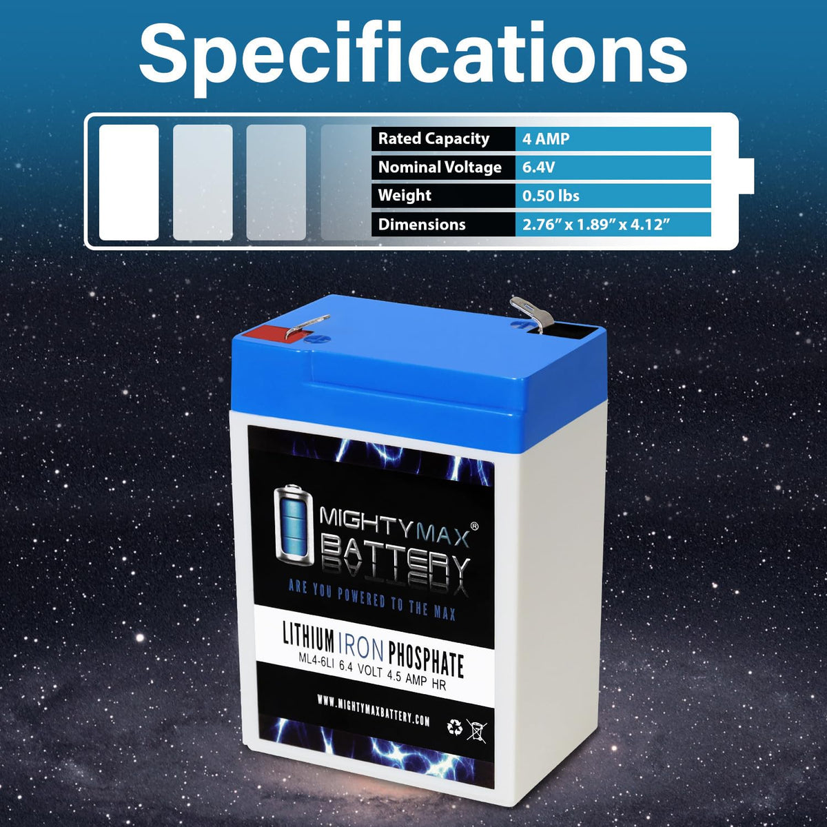 6V 4.5AH Lithium Replacement Battery P32021