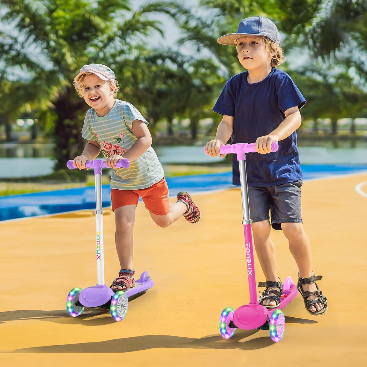 Kids 3-Wheel Scooter with Light-Up Deck and Wheels A6917